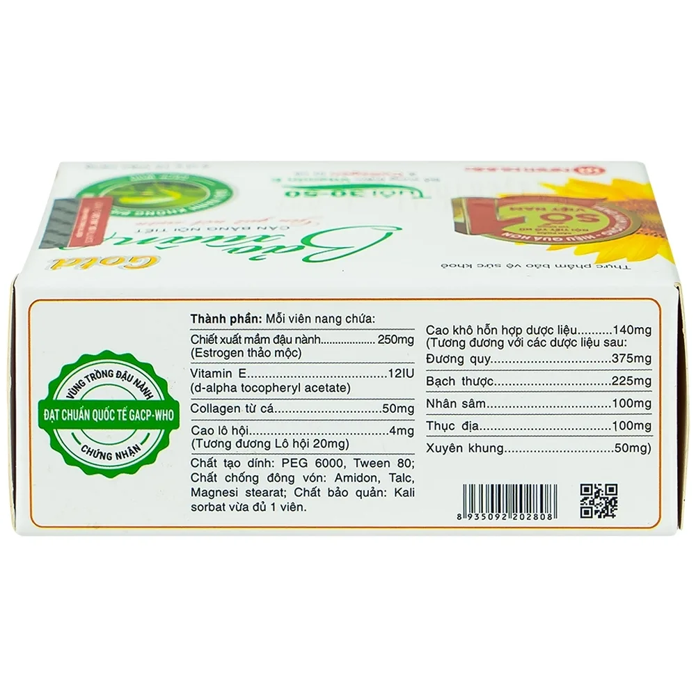 Hình ảnh Viên uống Bảo Xuân Gold Nam Dược bổ sung phytoestrogen, cân bằng nội tiết tố nữ (3 vỉ x 10 viên)