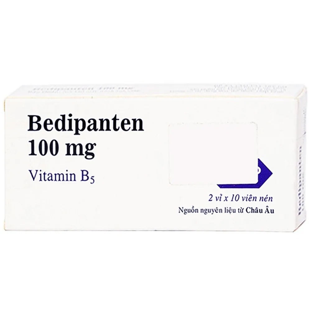 Hình ảnh Viên uống Bedipanten 100mg Mediphar bổ sung vitamin B5 cho cơ thể (2 vỉ x 10 viên)
