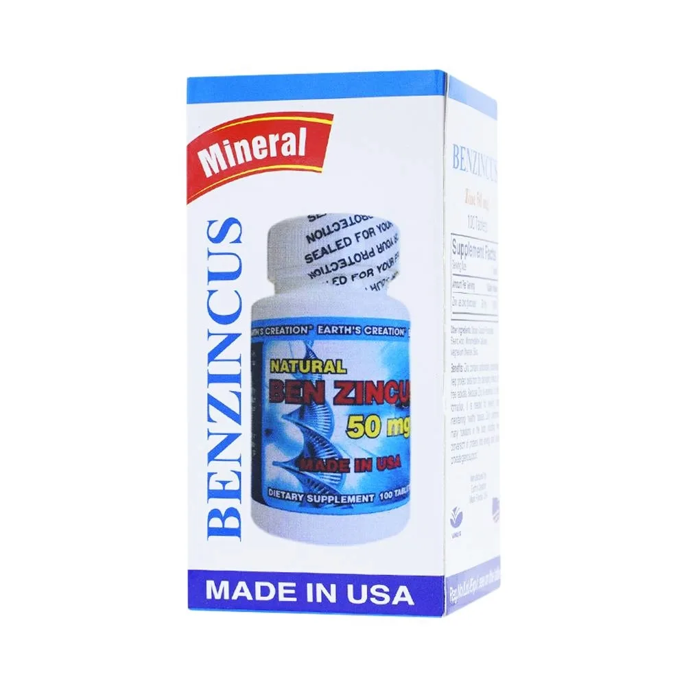 Hình ảnh Viên uống Natural Ben Zincus 50mg bổ sung kẽm, hỗ trợ chức năng của tuyến tiền liệt (100 viên)