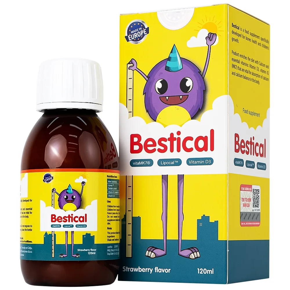 Hình ảnh Dung dịch Bestical 120ml Ergo Pharma bổ sung canxi, vitamin D3 và vitamin K2