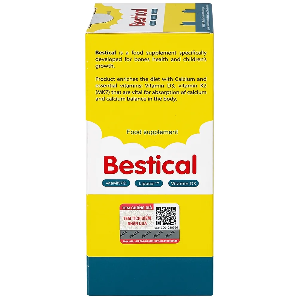 Hình ảnh Dung dịch Bestical 120ml Ergo Pharma bổ sung canxi, vitamin D3 và vitamin K2