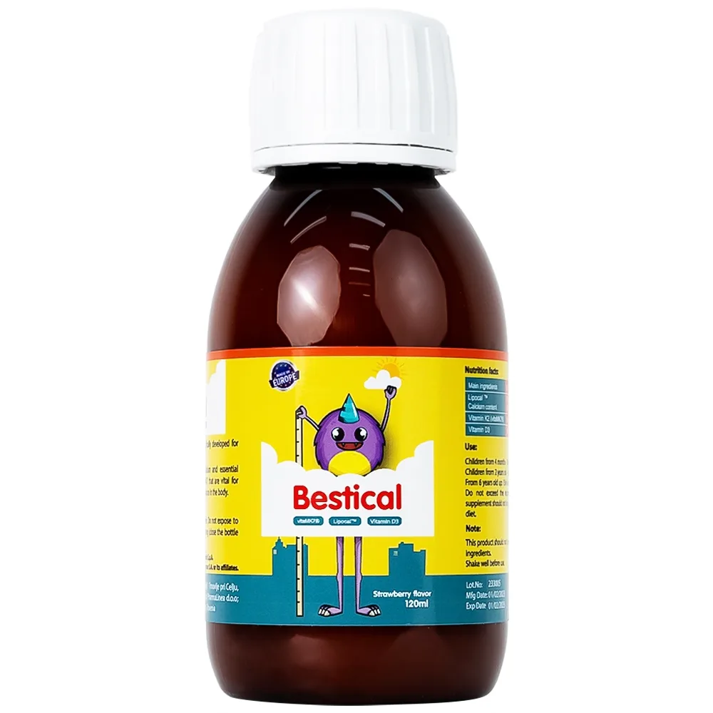 Hình ảnh Dung dịch Bestical 120ml Ergo Pharma bổ sung canxi, vitamin D3 và vitamin K2