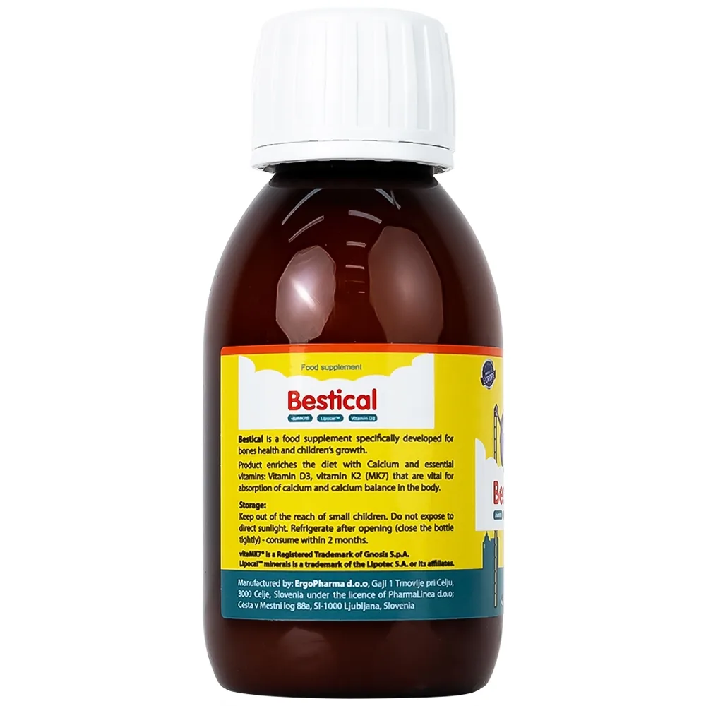 Hình ảnh Dung dịch Bestical 120ml Ergo Pharma bổ sung canxi, vitamin D3 và vitamin K2