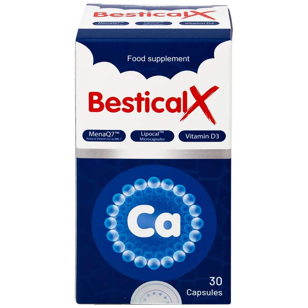 Hình ảnh Viên uống BesticalX Ergopharm bổ sung canxi, vitamin D3 và vitamin K2, hỗ trợ xương, răng (30 viên)