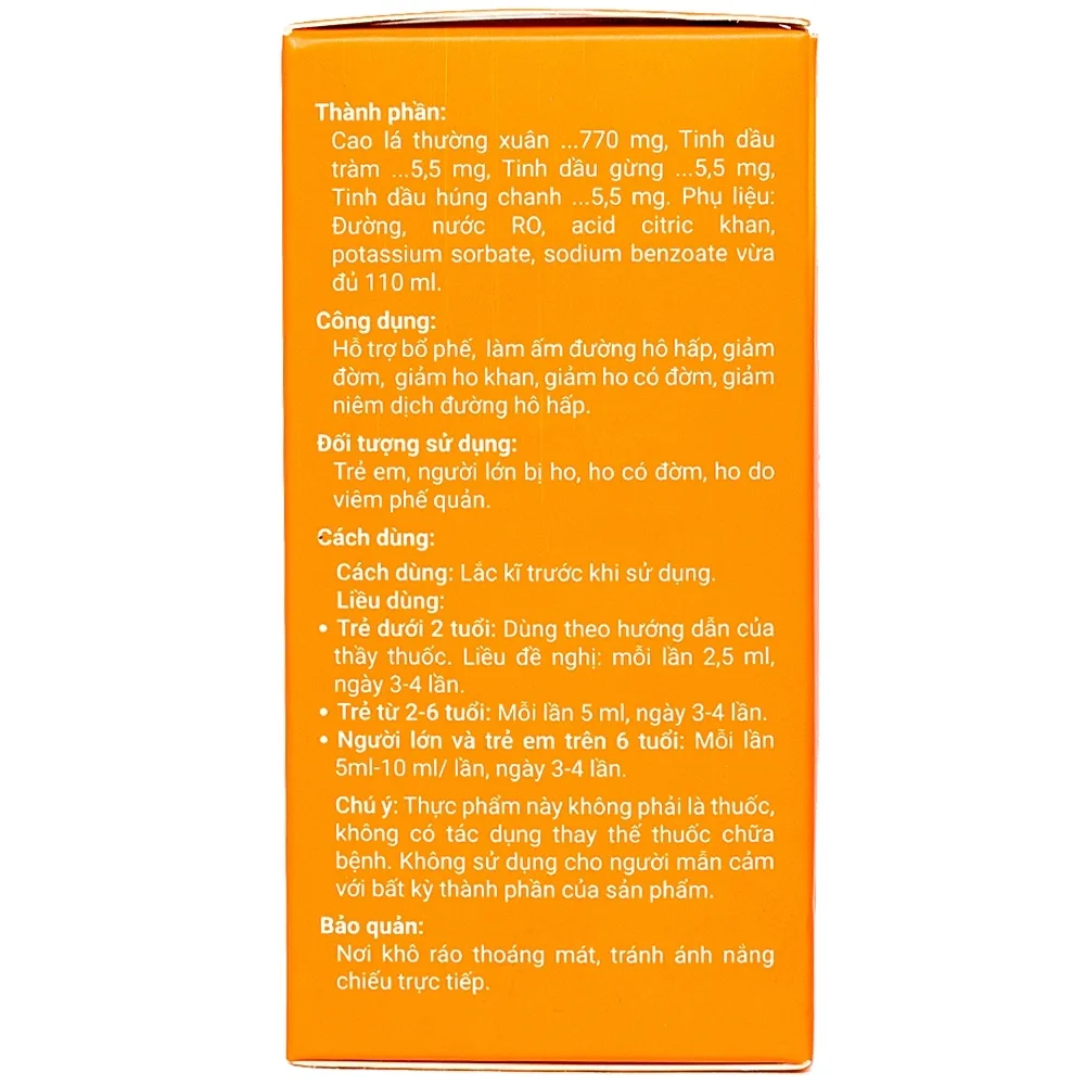 Hình ảnh Siro Hobezut Vinacare giảm các triệu chứng ho, cảm (110ml)