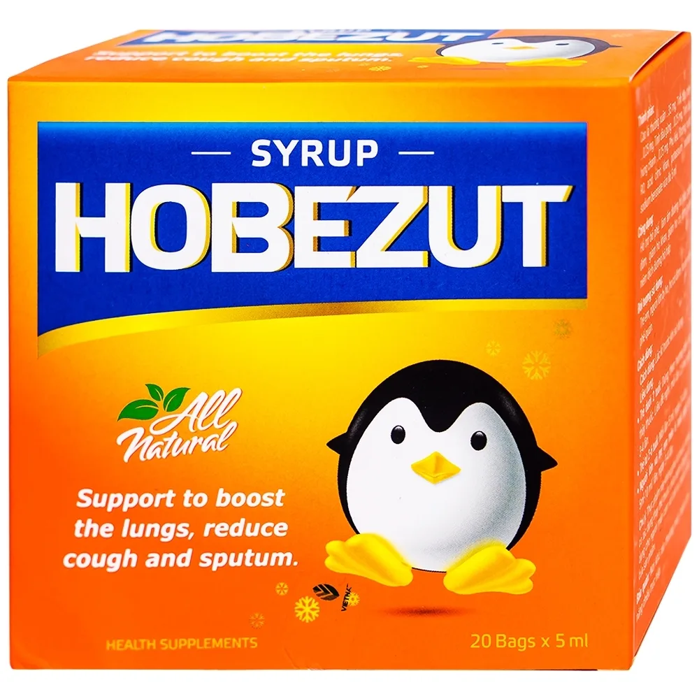 Hình ảnh Siro Hobezut Vinacare giảm các triệu chứng ho, cảm (20 gói x 5ml)