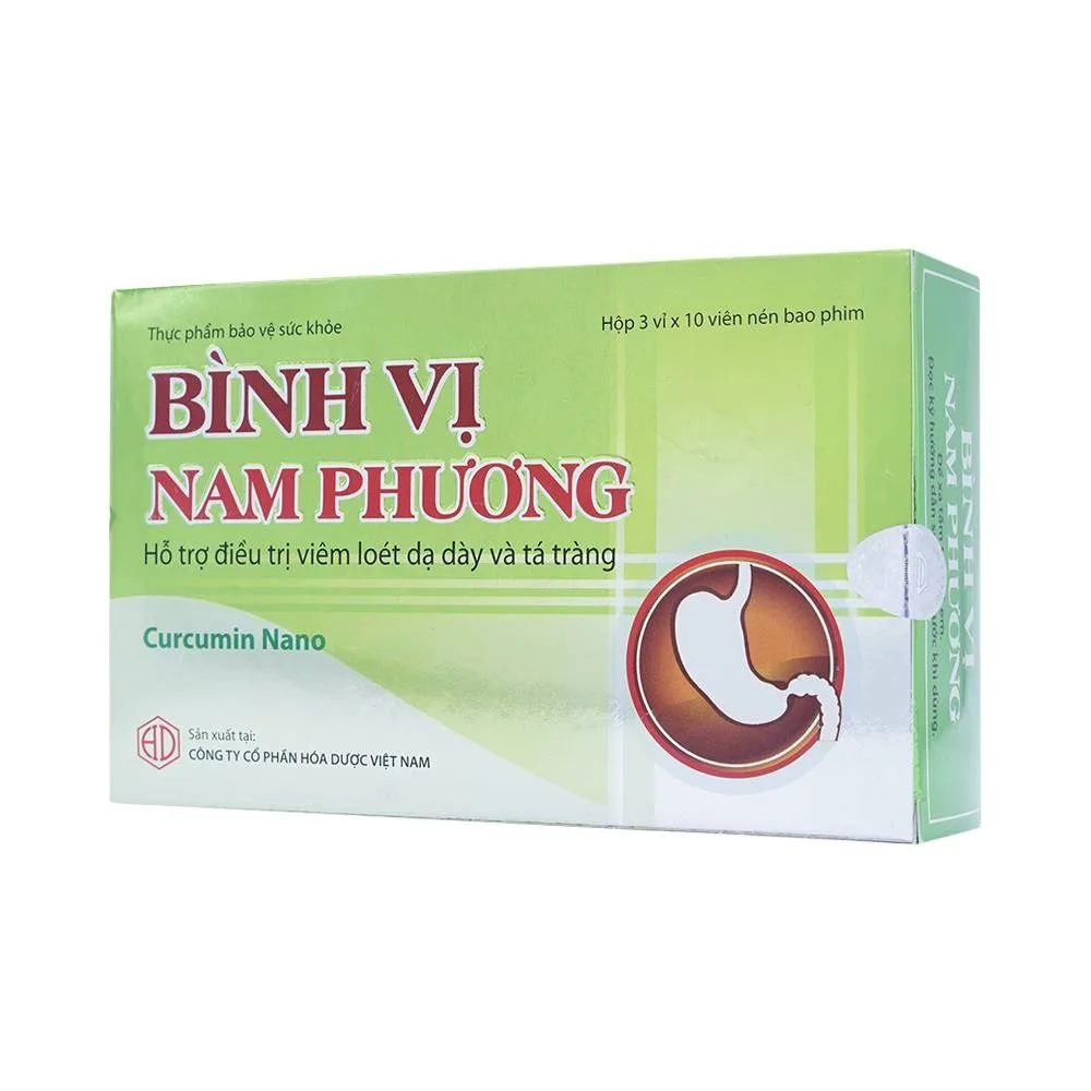 Hình ảnh Viên uống Bình Vị Nam Phương Hóa Dược hỗ trợ điều trị viêm loét dạ dày và tá tràng (3 vỉ x 10 viên)