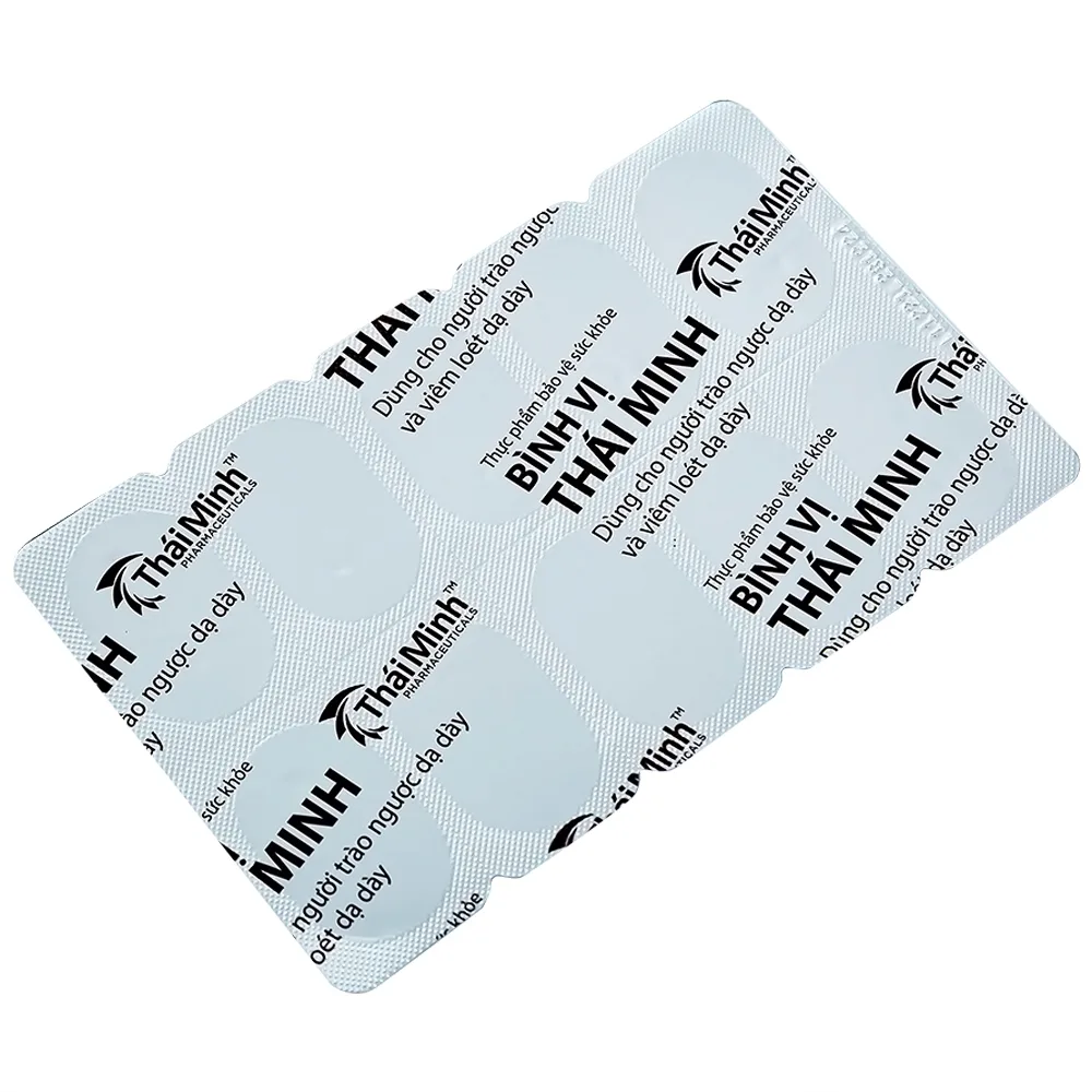 Hình ảnh Viên uống Bình Vị Thái Minh hỗ trợ giảm acid dịch vị, giúp bảo vệ niêm mạc dạ dày (2 vỉ x 10 viên)
