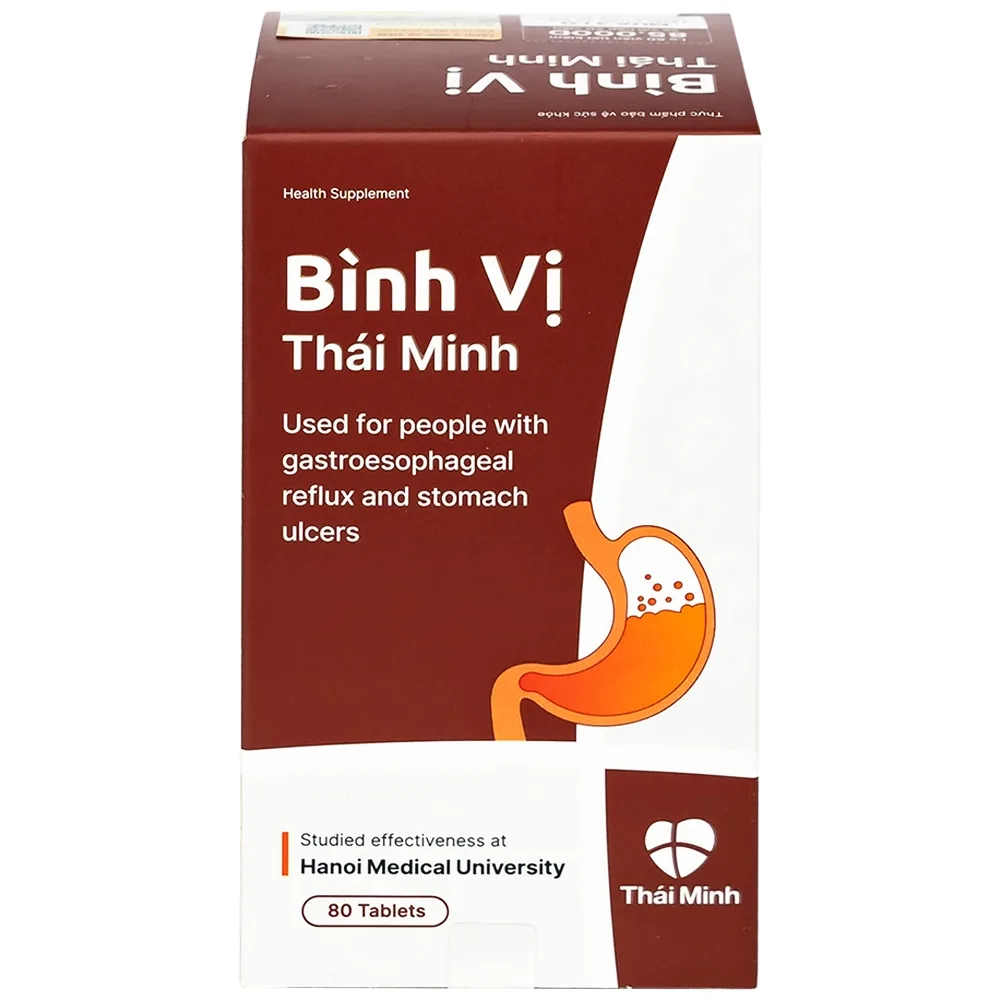 Hình ảnh Viên uống Bình Vị Thái Minh hỗ trợ giảm acid dịch vị, giúp bảo vệ niêm mạc dạ dày (80 viên)