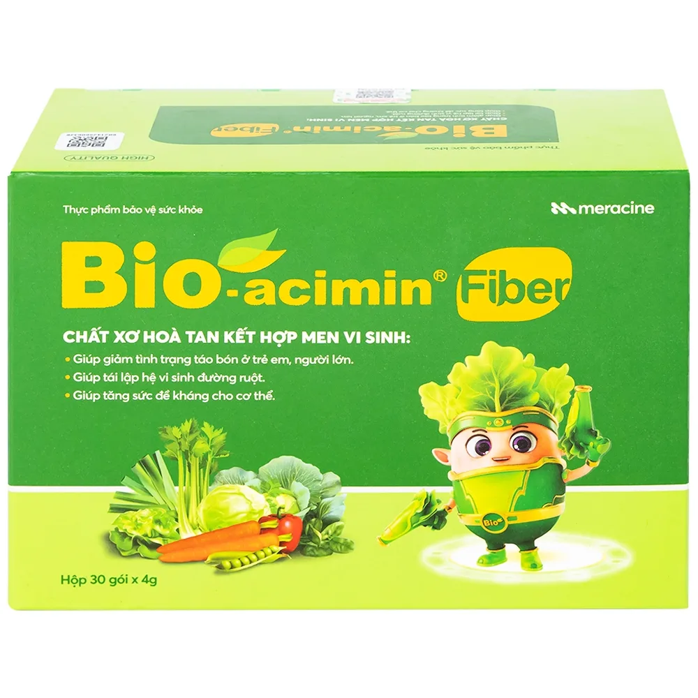 Hình ảnh Cốm vi sinh Bio-acimin Fiber Meracine bổ sung chất sơ hòa tan, giảm tình trạng táo bón (30 gói)