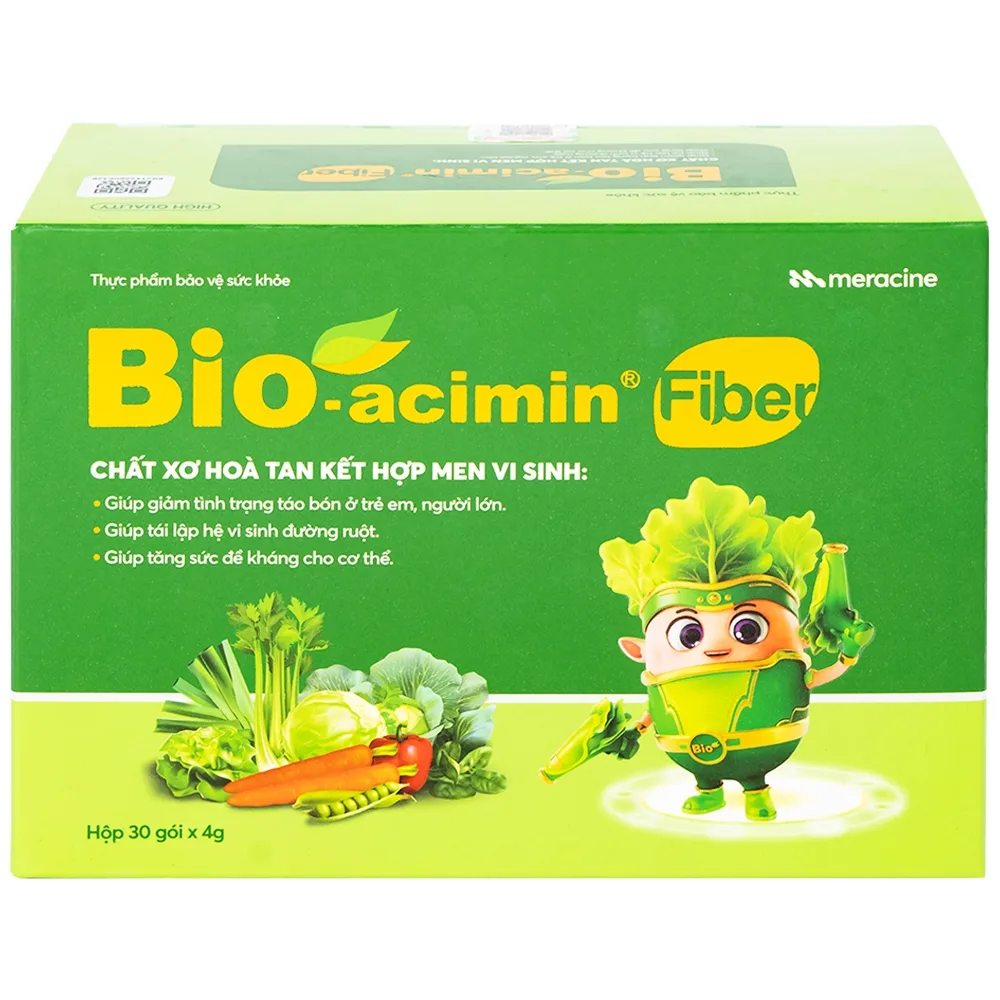 Hình ảnh Cốm vi sinh Bio-acimin Fiber Meracine bổ sung chất sơ hòa tan, giảm tình trạng táo bón (30 gói)