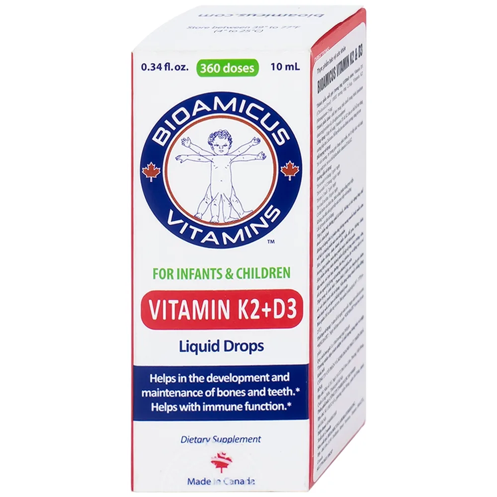 Hình ảnh Dung dịch Biomicus For Infants And Children Vitamin K2 And D3 hỗ trợ tốt cho xương, răng của bé (10ml)