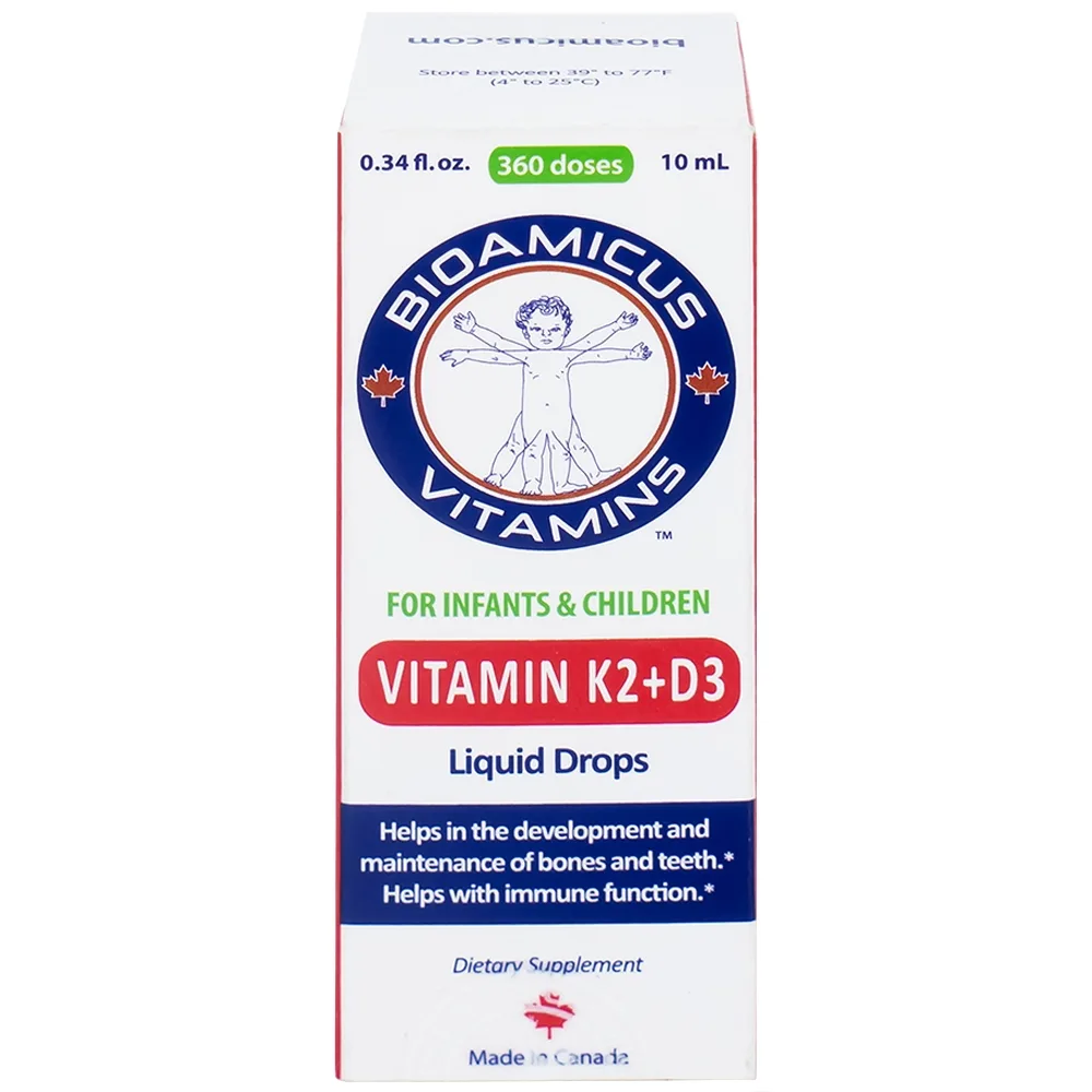 Hình ảnh Dung dịch Biomicus For Infants And Children Vitamin K2 And D3 hỗ trợ tốt cho xương, răng của bé (10ml)