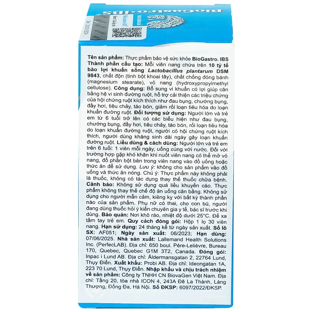 Hình ảnh Viên uống BiogastroIBS BiovaGen bổ sung vi khuẩn có lợi giúp cân bằng hệ vi sinh đường ruột (30 viên)