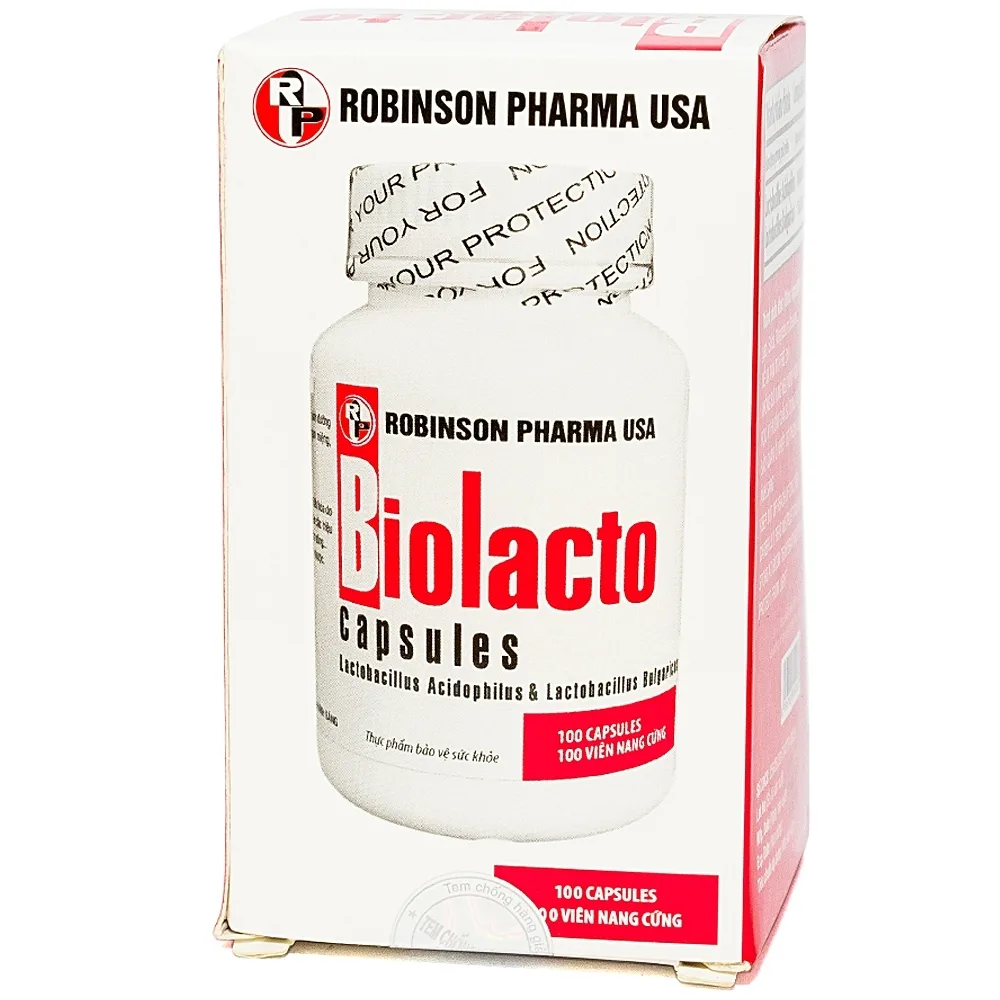 Hình ảnh Viên uống Biolacto Robinson Pharma USA bổ sung lợi khuẩn giúp cân bằng hệ vi sinh đường ruột (100 viên)