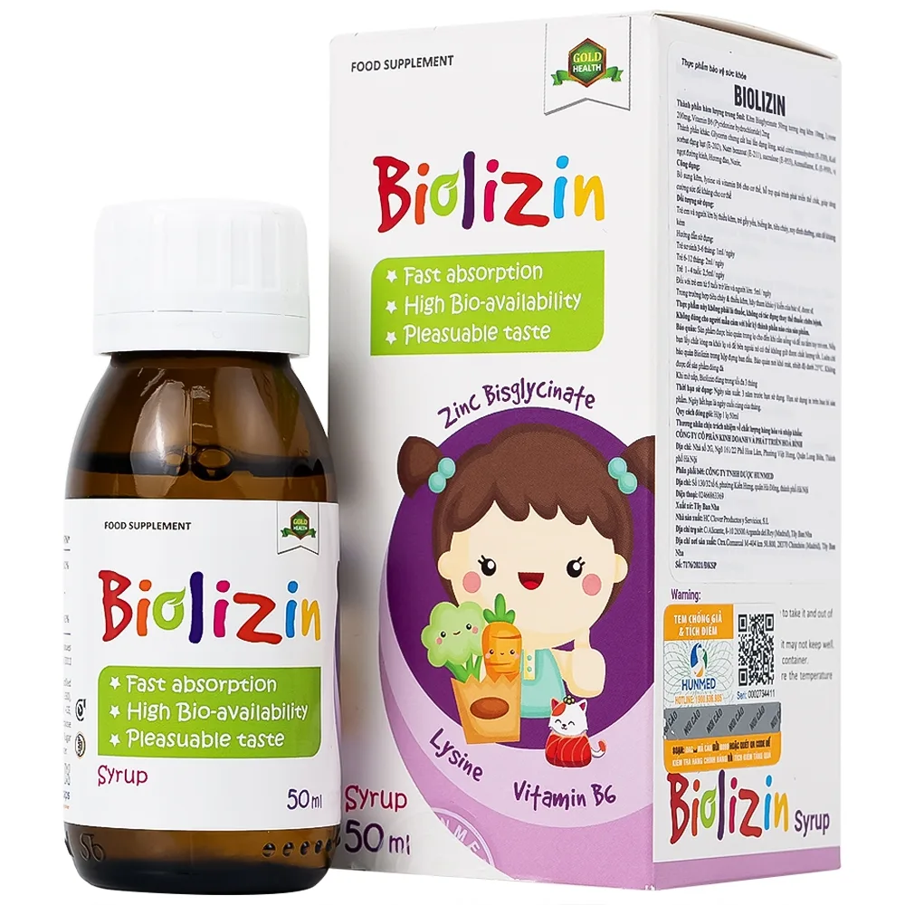 Hình ảnh Siro Biolizin tăng cường sức đề kháng cho cơ thể (50ml)