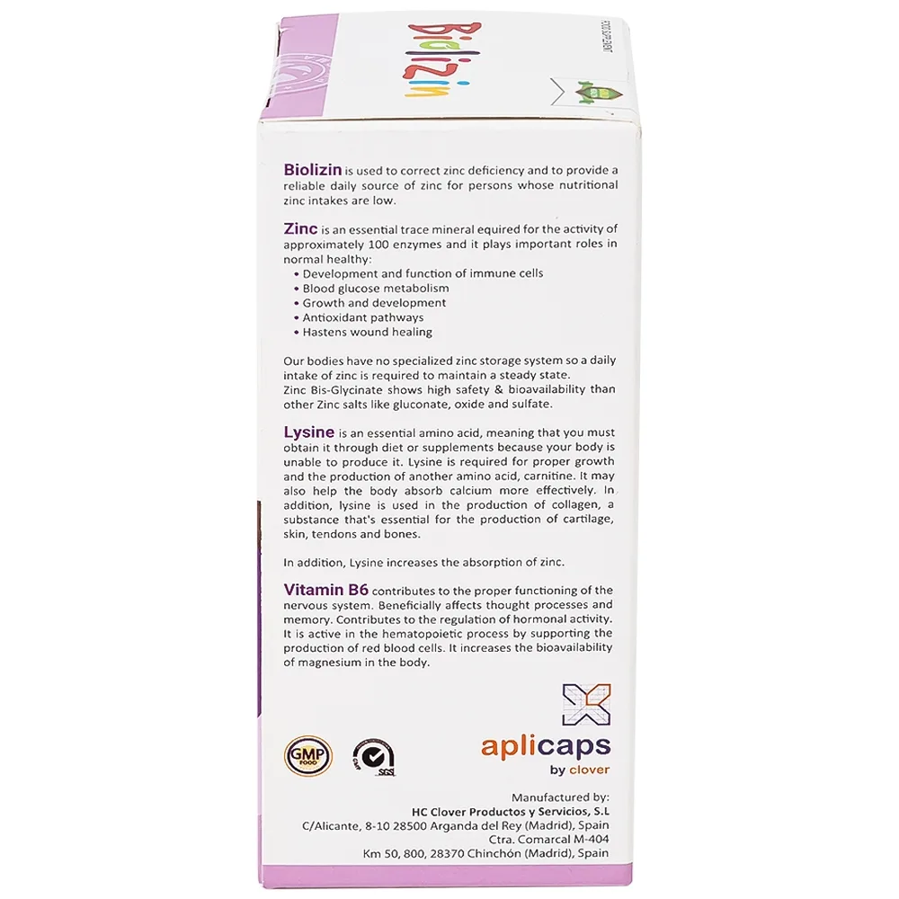 Hình ảnh Siro Biolizin tăng cường sức đề kháng cho cơ thể (50ml)