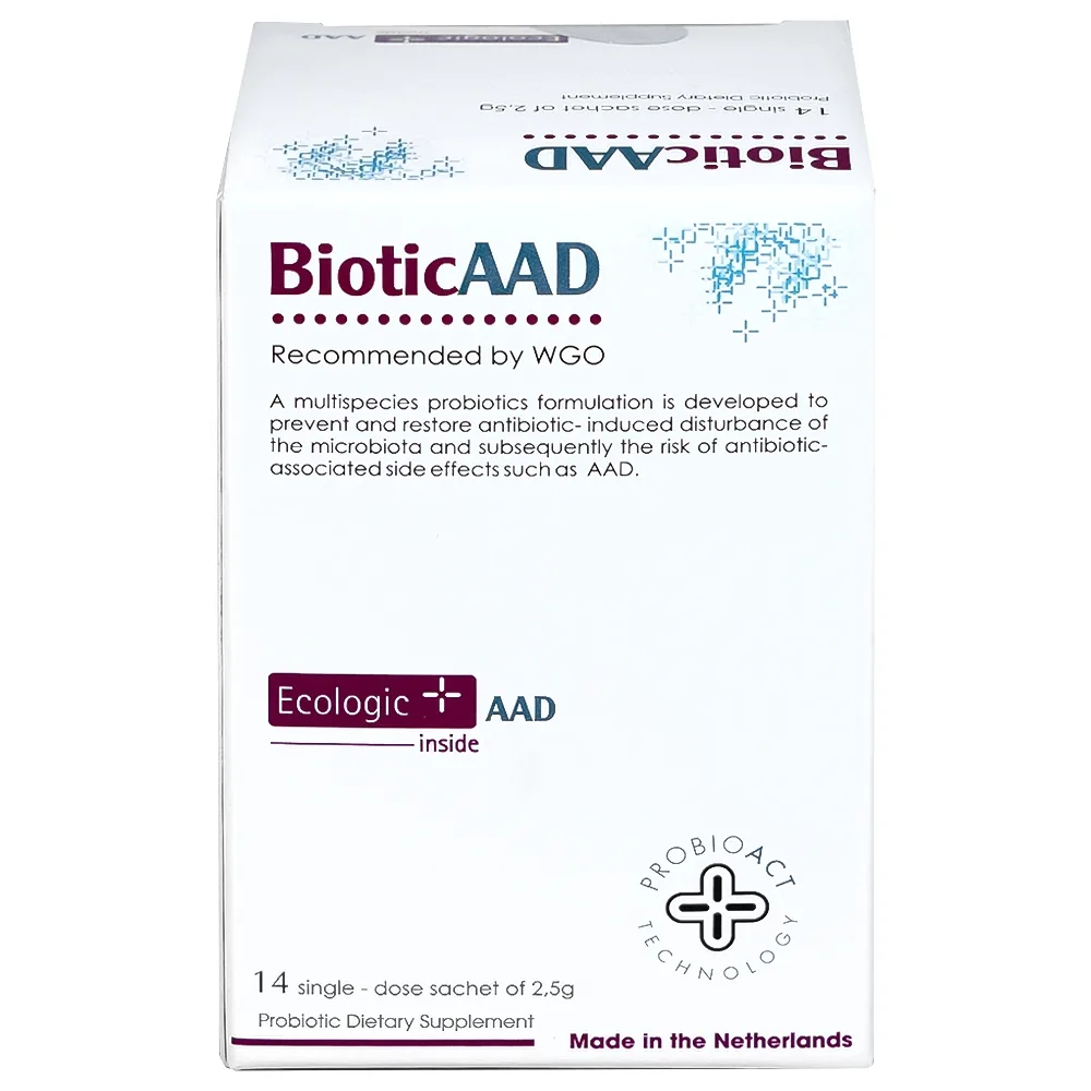 Hình ảnh Bột pha uống BioticAAD 2.5g Ecologic AAD bổ sung lợi khuẩn đường ruột, giảm rối loạn tiêu hóa (14 gói)