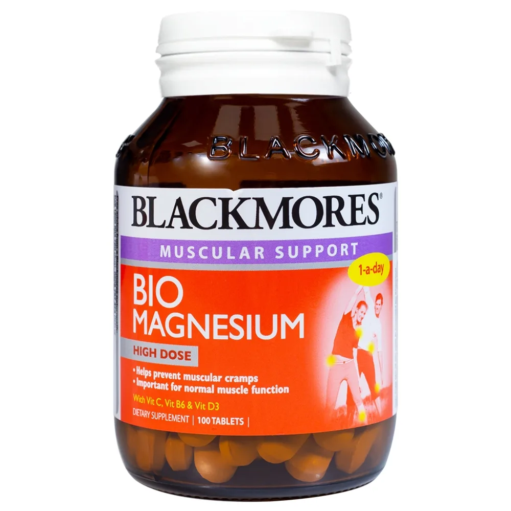 Hình ảnh Viên uống Blackmores Bio Magnesium hỗ trợ cơ bắp, giảm triệu chứng tiền kinh nguyệt (100 viên)