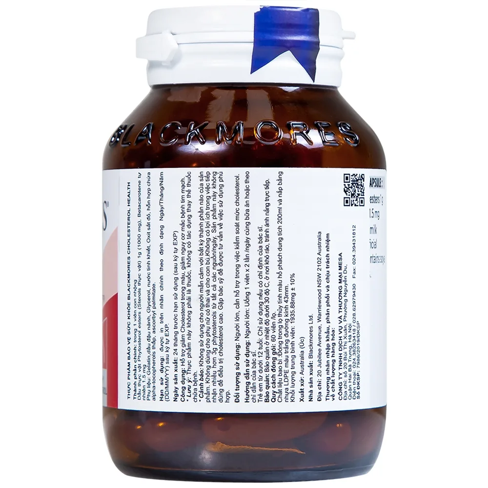 Hình ảnh Viên uống Blackmores Cholesterol Health hỗ trợ giảm cholesterol máu (60 viên)