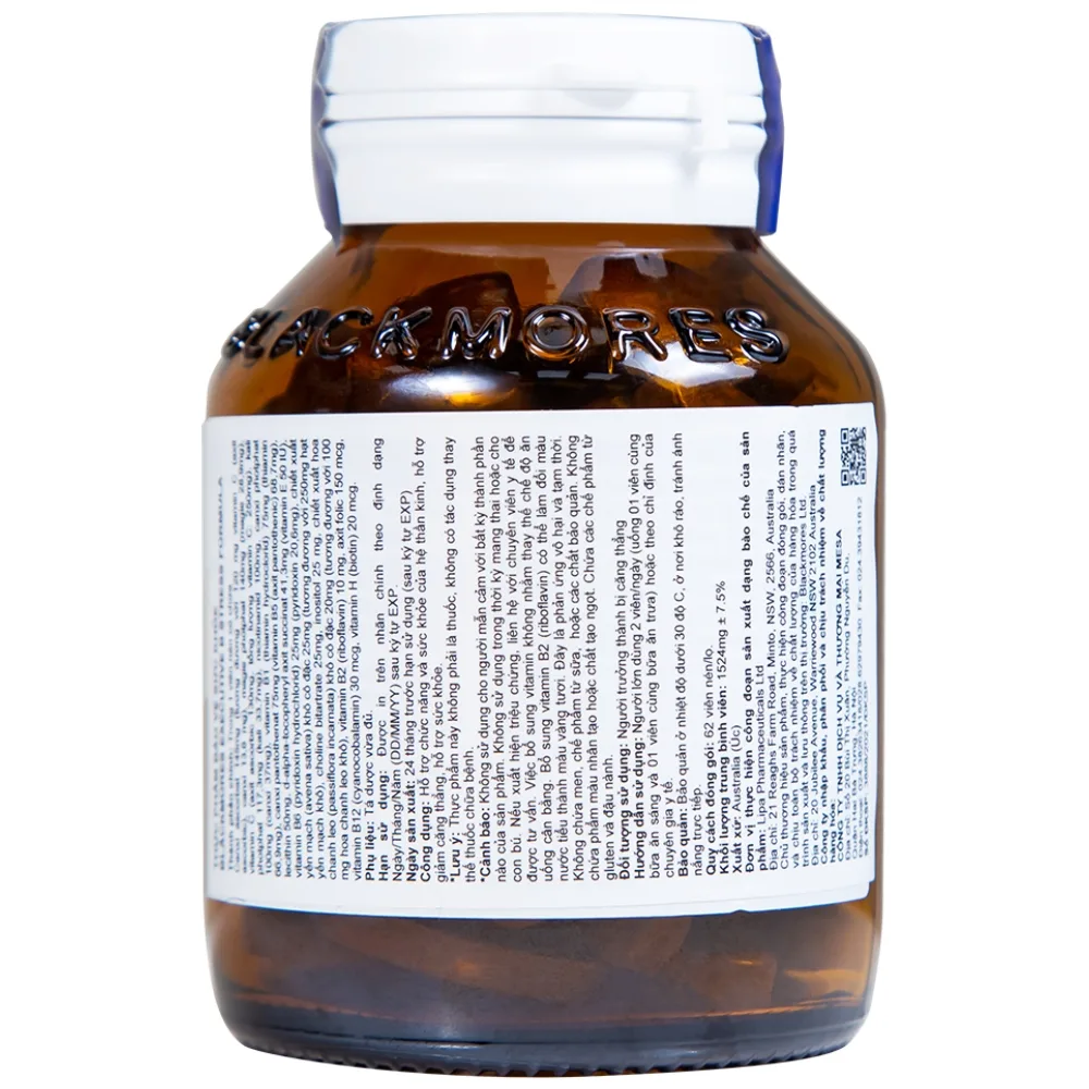 Hình ảnh Viên uống Blackmores Executive B Stress Formula hỗ trợ chức năng (62 viên)