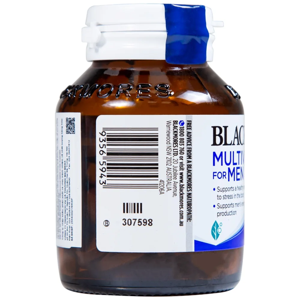 Hình ảnh Viên uống Blackmores Multivitamin For Men cung cấp vitamin, khoáng chất (50 viên)