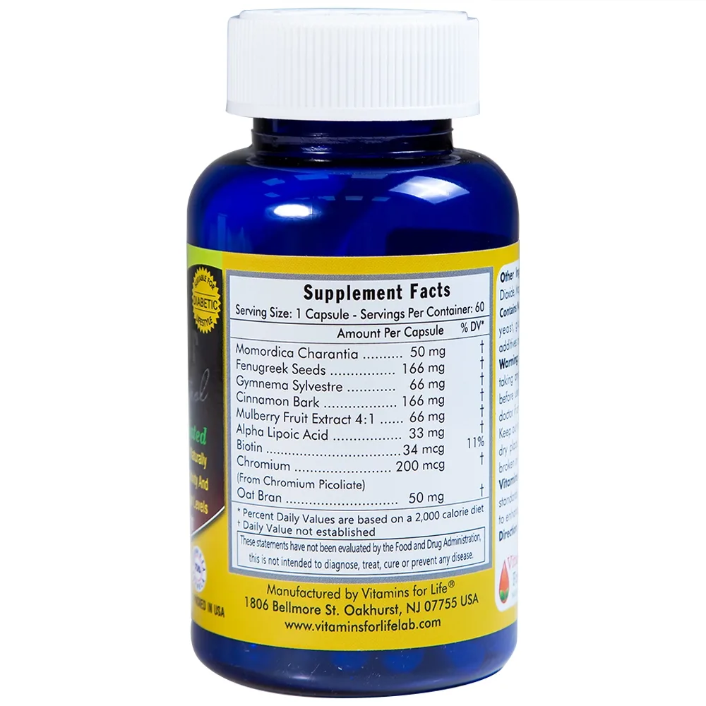 Hình ảnh Viên uống Blood Sugar Control Vitamins For Life hỗ trợ ổn định đường huyết (60 viên)