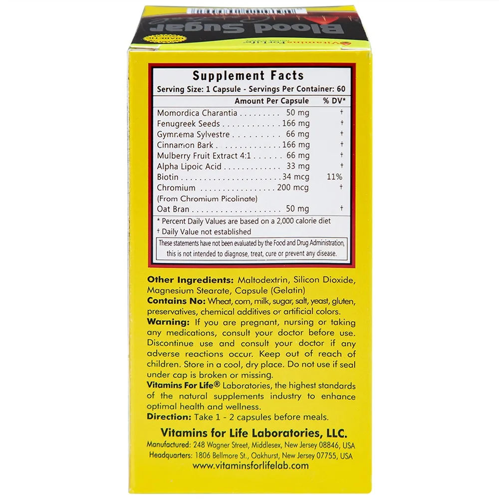 Hình ảnh Viên uống Blood Sugar Control Vitamins For Life hỗ trợ ổn định đường huyết (60 viên)