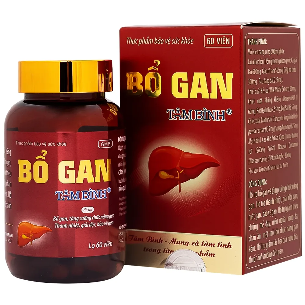 Hình ảnh Viên uống Bổ gan Tâm Bình tăng cường chức năng gan, thanh nhiệt, giải độc (60 viên)