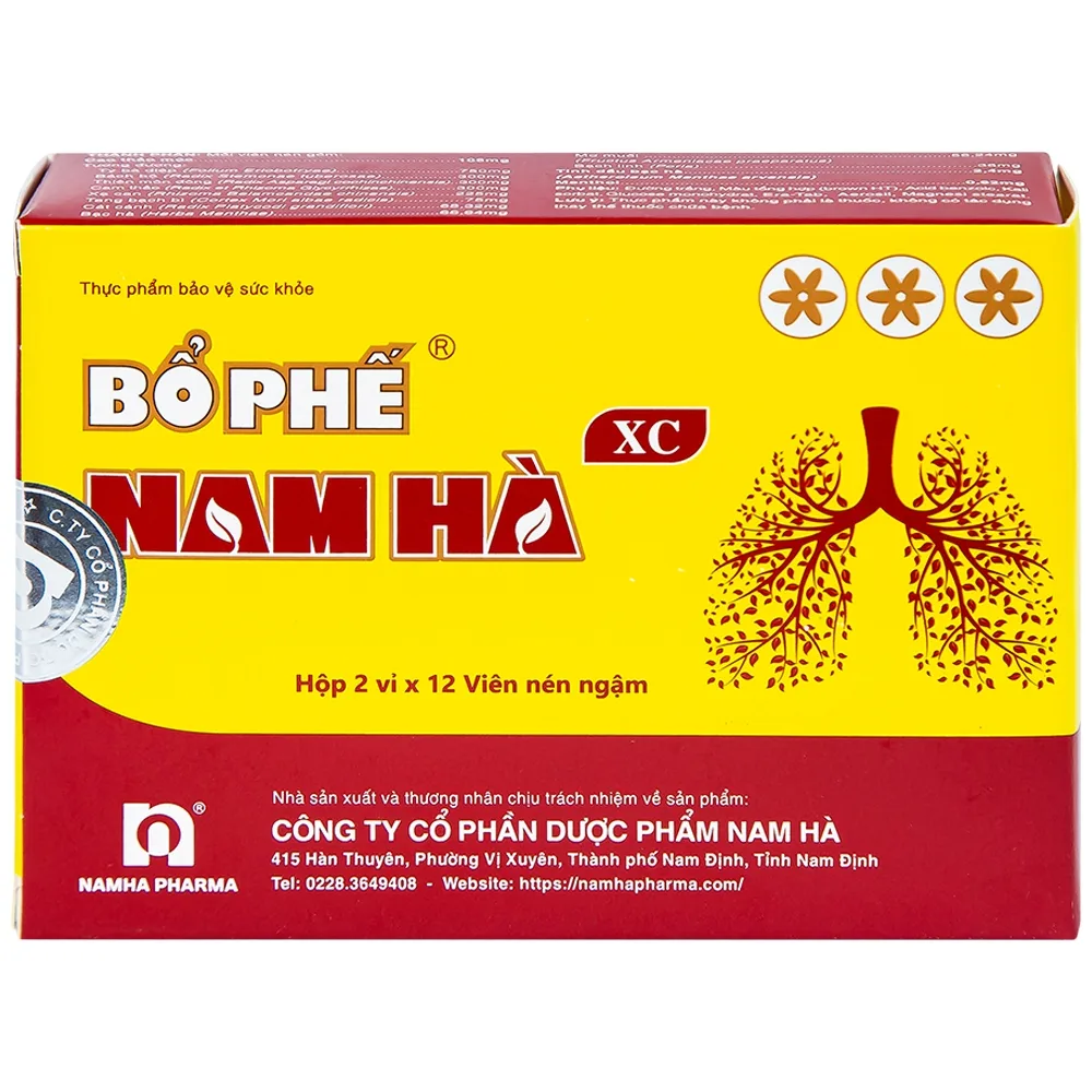Hình ảnh Viên ngậm Bổ Phế Nam Hà XC giảm ho, giảm đờm, đau rát họng (125ml)