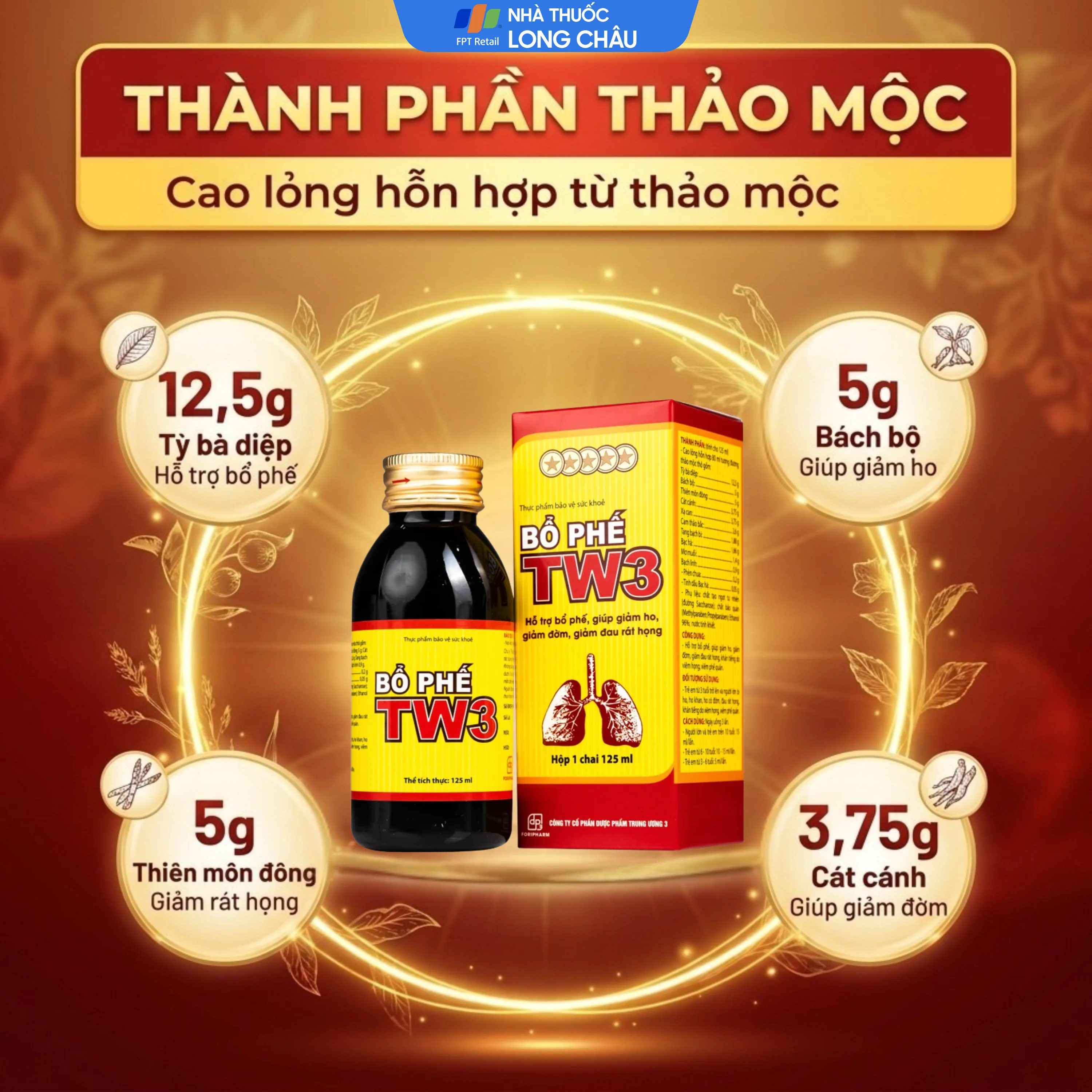 Hình ảnh Siro Bổ Phế giảm ho rát họng TW3 (125ml)