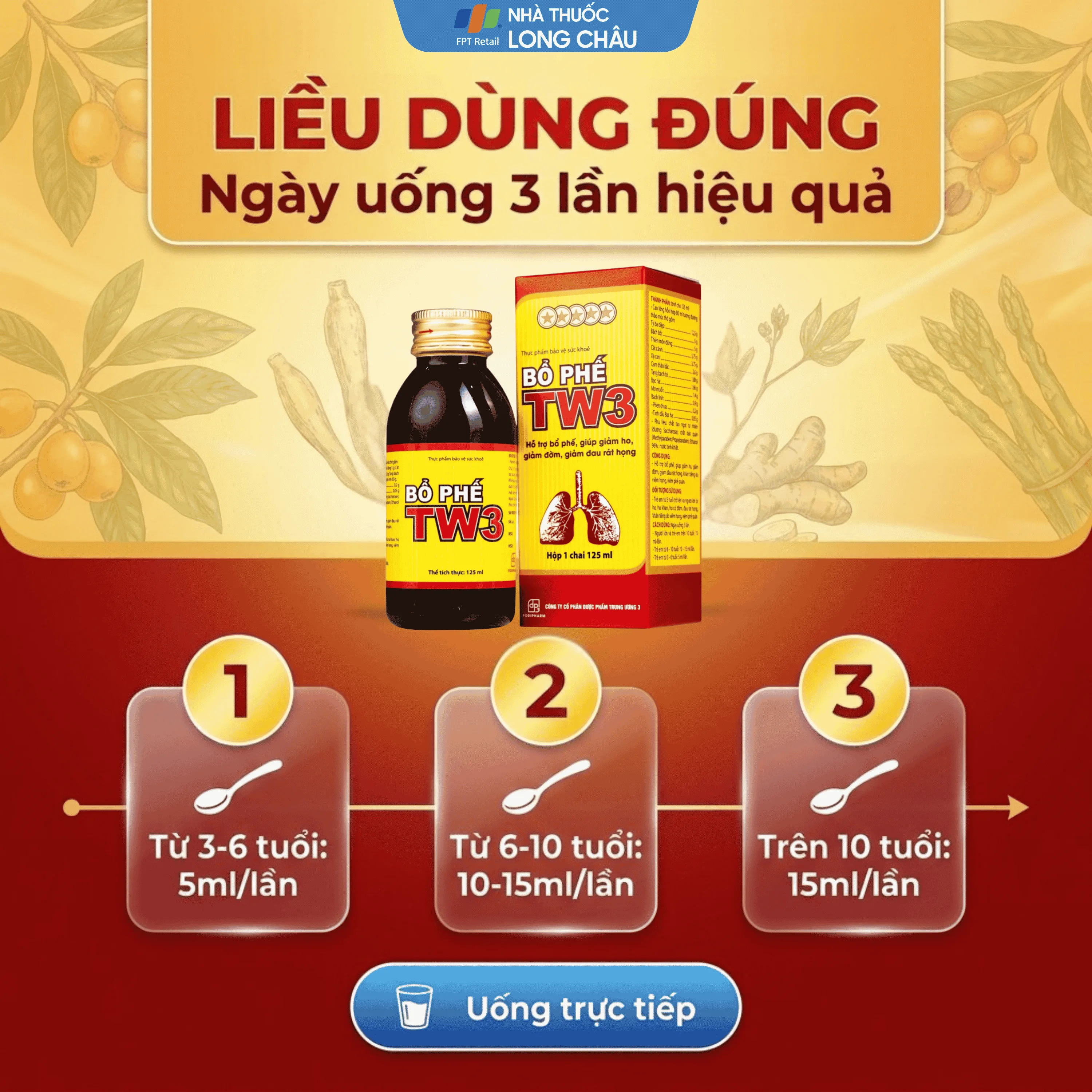 Hình ảnh Siro Bổ Phế giảm ho rát họng TW3 (125ml)