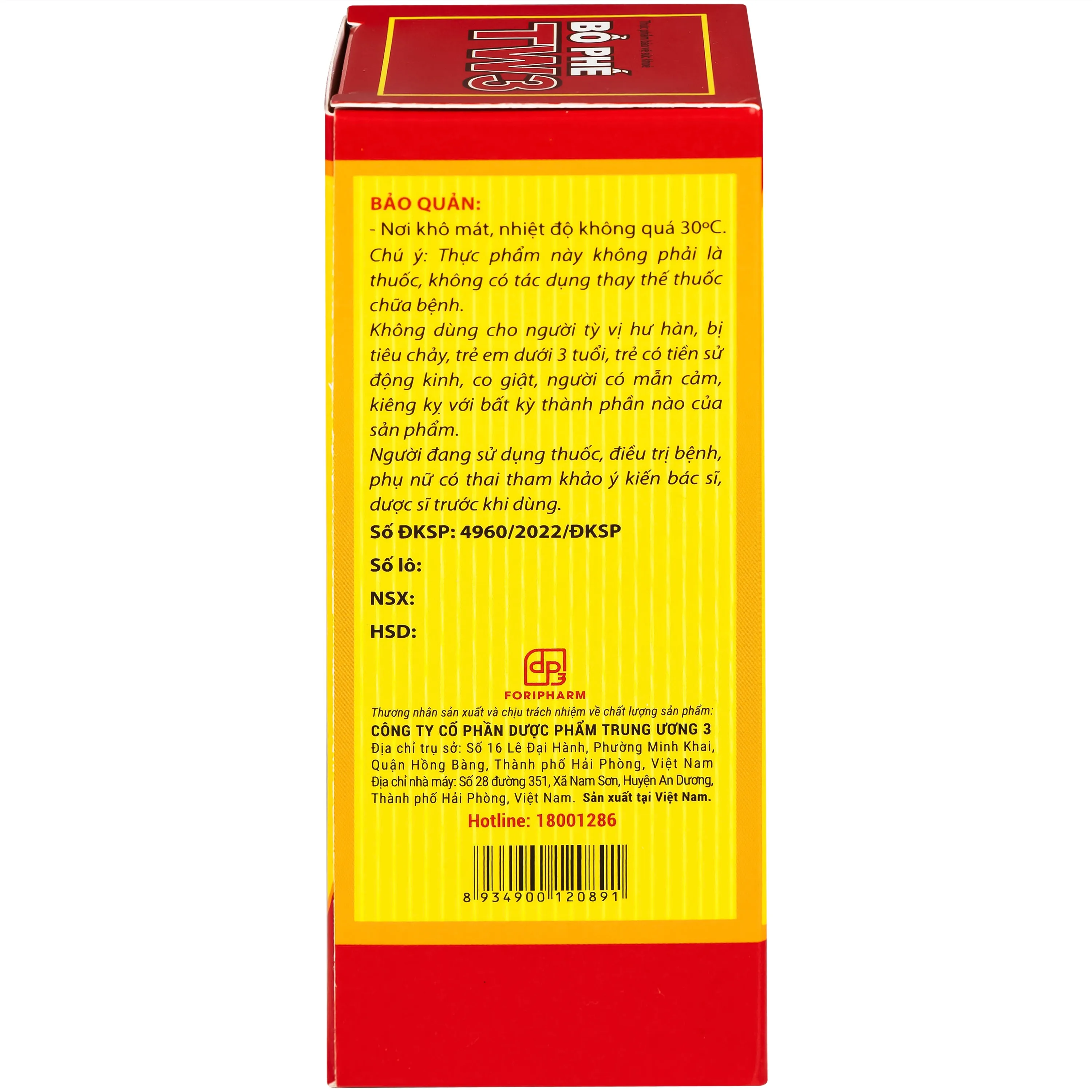 Hình ảnh Siro Bổ Phế giảm ho rát họng TW3 (125ml)