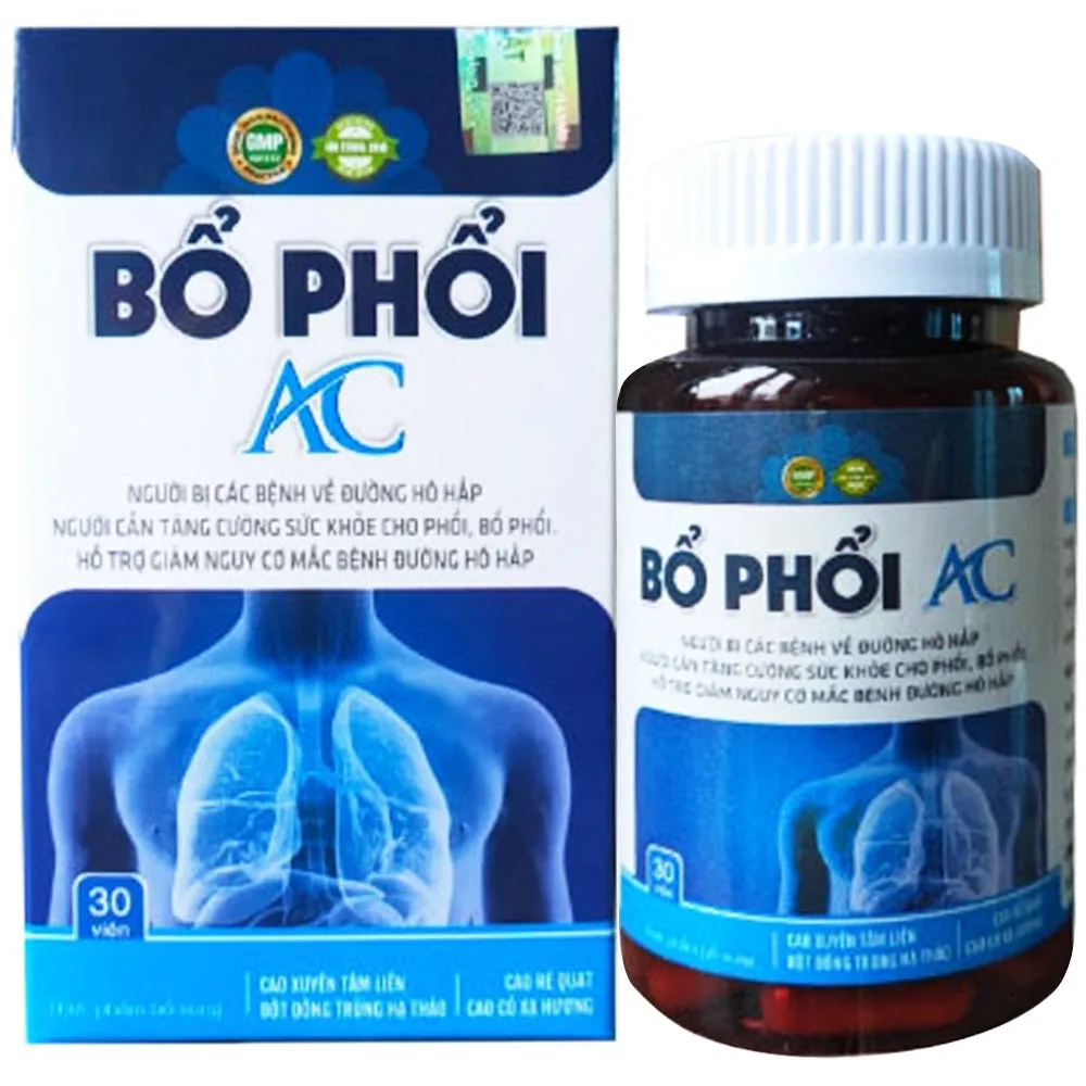 Hình ảnh Viên uống Bổ Phổi AC Á Châu hỗ trợ điều trị viêm phổi, viêm phế quản, ho, tổn thương phổi (30 viên)