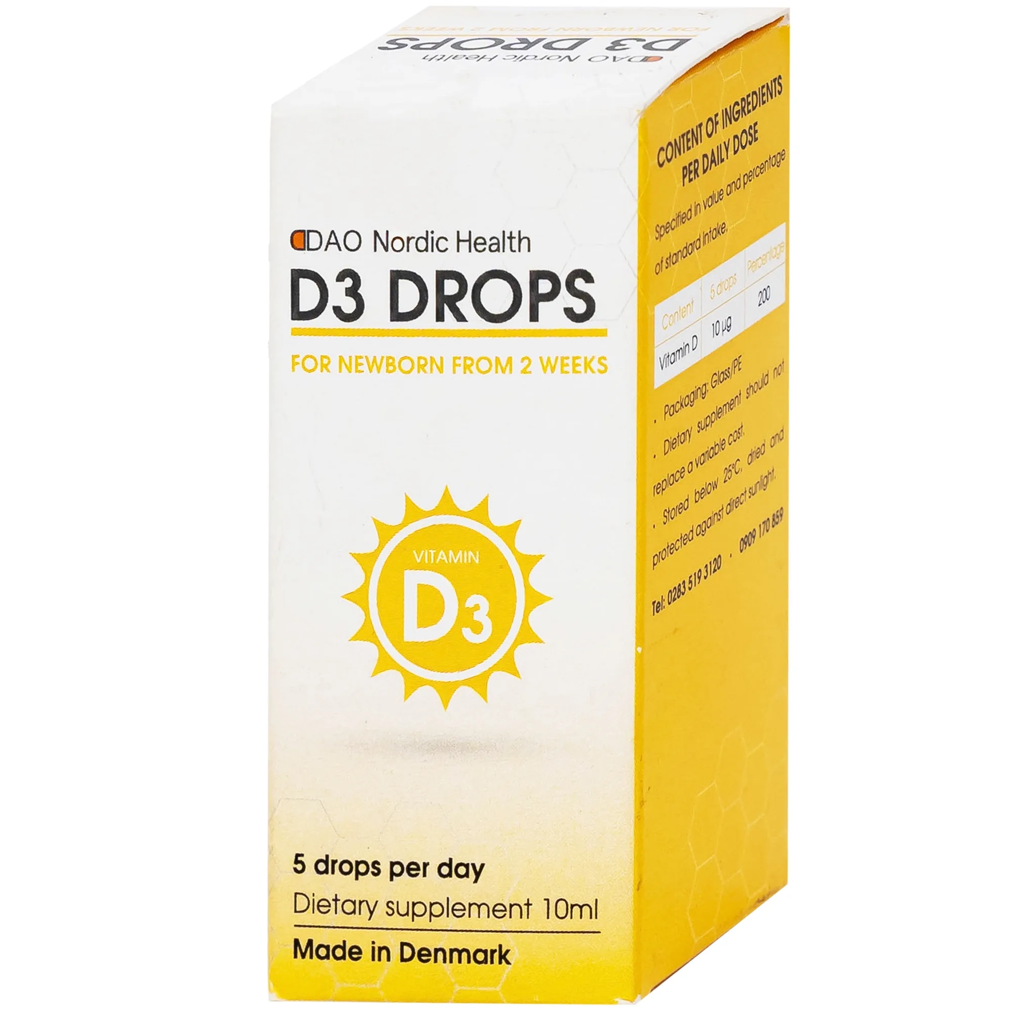Hình ảnh Dung dịch D3 Drops 10ml Dao Nordic Health bổ sung vitamin D3, hỗ trợ phát triển của xương