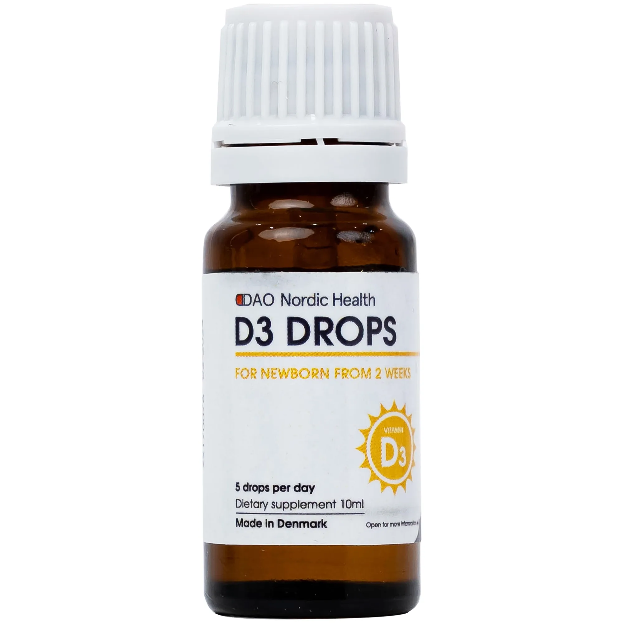 Hình ảnh Dung dịch D3 Drops 10ml Dao Nordic Health bổ sung vitamin D3, hỗ trợ phát triển của xương