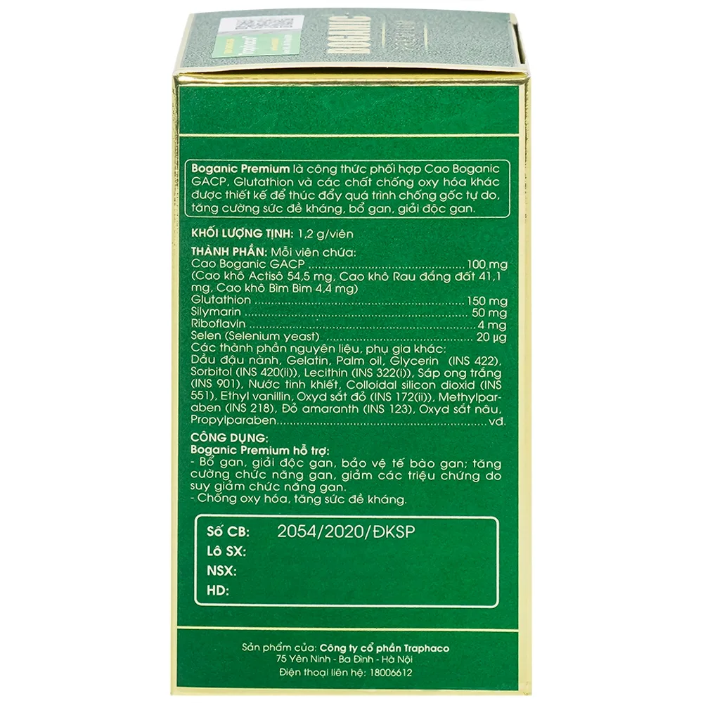 Hình ảnh Viên uống Boganic Premium Traphaco hỗ trợ bảo vệ và tăng cường chức năng gan (30 viên)