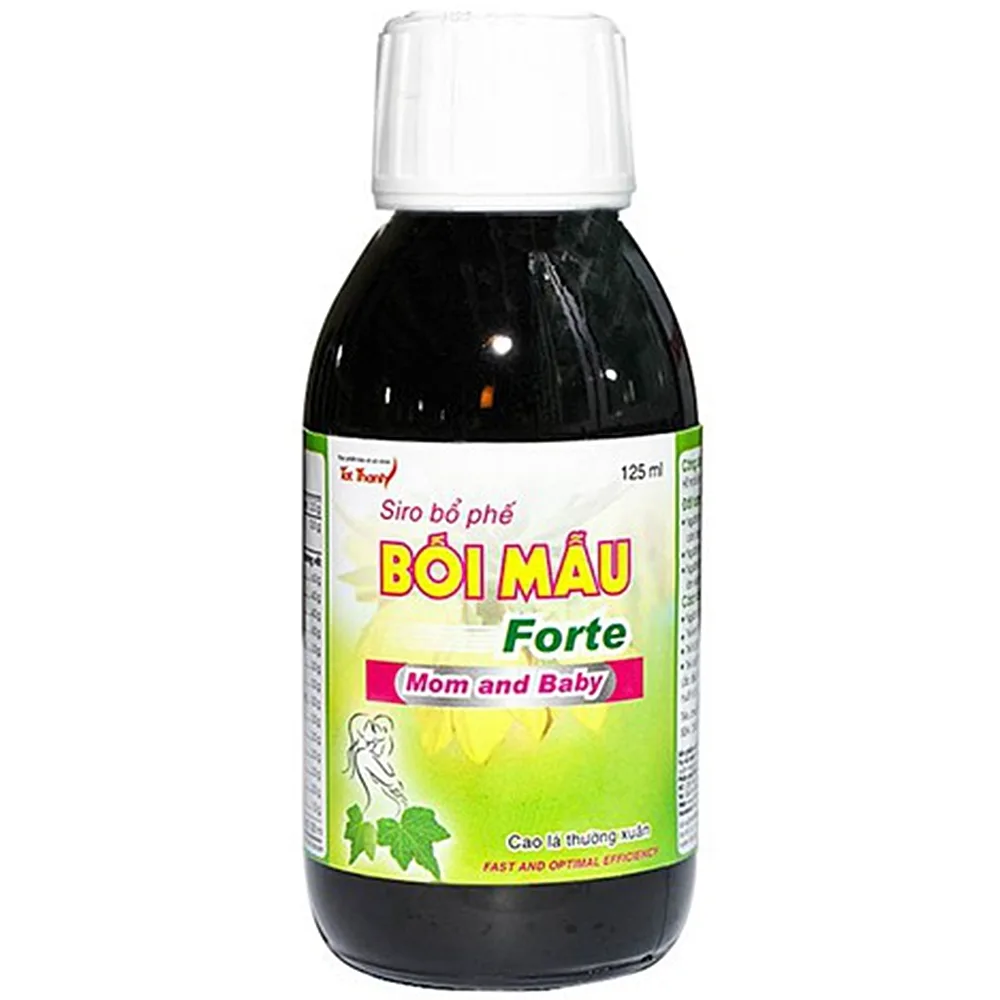 Hình ảnh Siro bổ phế Bối Mẫu Forte Mom And Baby Tất Thành hỗ trợ bổ phổi ích phế, giảm ho (125ml)