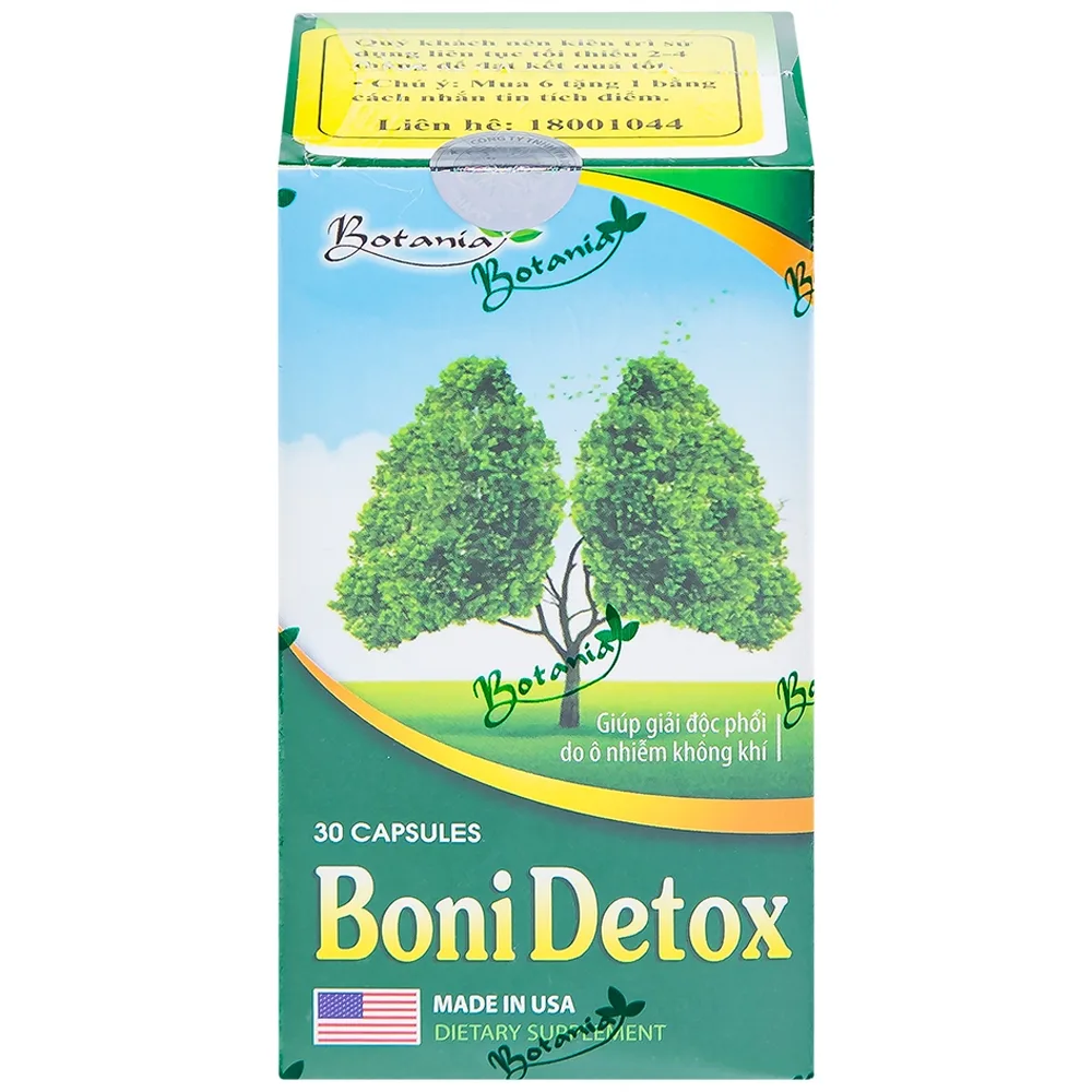 Hình ảnh Viên uống BoniDetox Botania chống oxy hóa, hỗ trợ bảo vệ phổi (30 viên)
