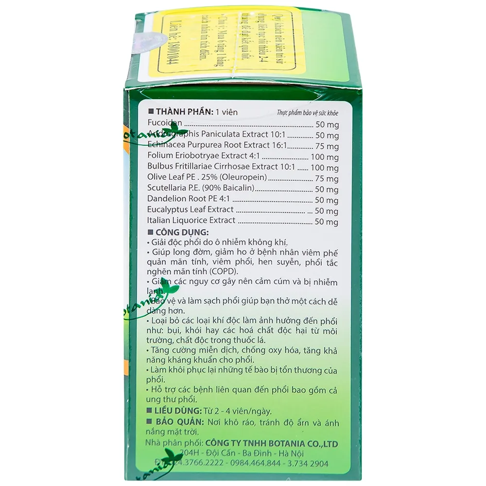 Hình ảnh Viên uống BoniDetox Botania chống oxy hóa, hỗ trợ bảo vệ phổi (30 viên)