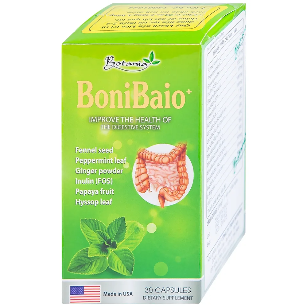 Hình ảnh Viên uống BoniBaio Botania giúp cân bằng hệ vi khuẩn có ích đường ruột (30 viên)