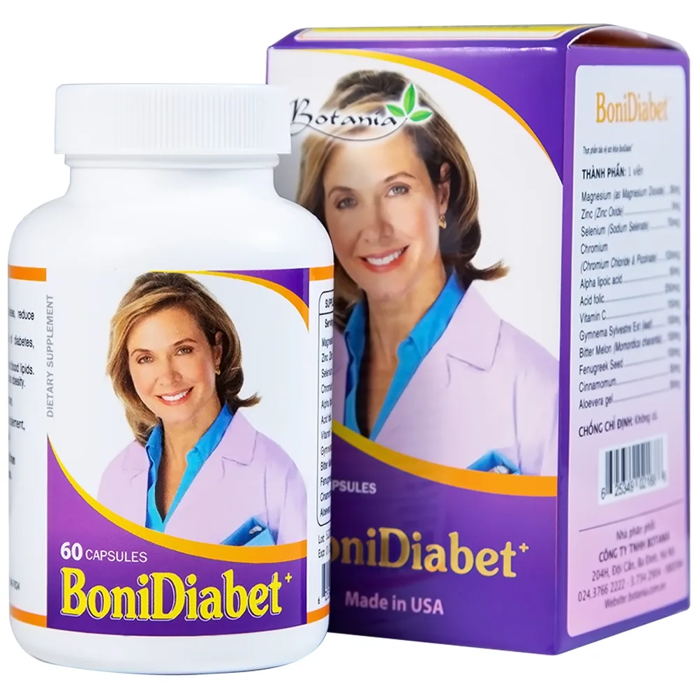 Hình ảnh Viên uống BoniDiabet Botania hỗ trợ điều trị bệnh tiểu đường, làm giảm glucose máu (60 viên)
