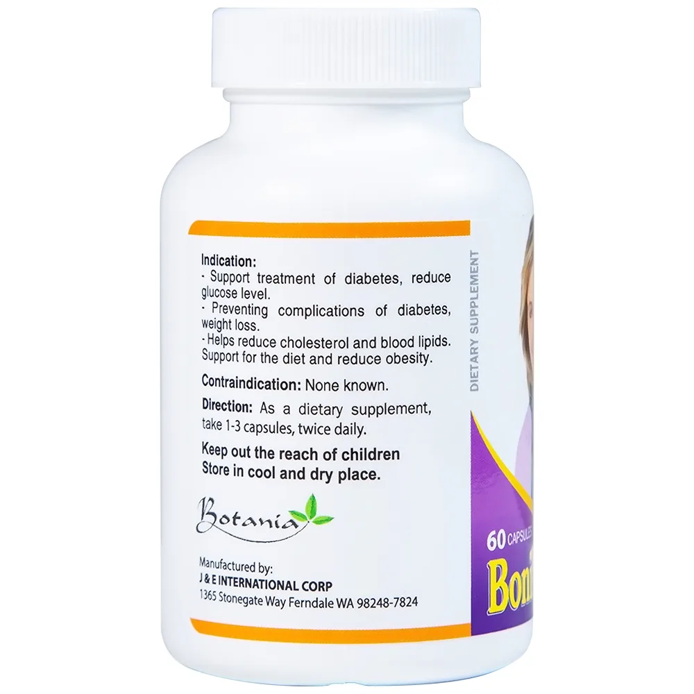 Hình ảnh Viên uống BoniDiabet Botania hỗ trợ điều trị bệnh tiểu đường, làm giảm glucose máu (60 viên)
