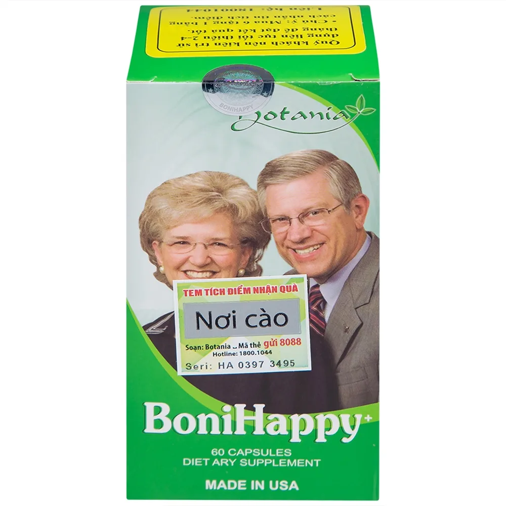 Hình ảnh Viên uống BoniHappy Botania hỗ trợ điều trị mất ngủ, cải thiện và phục hồi sức khỏe (60 viên) 