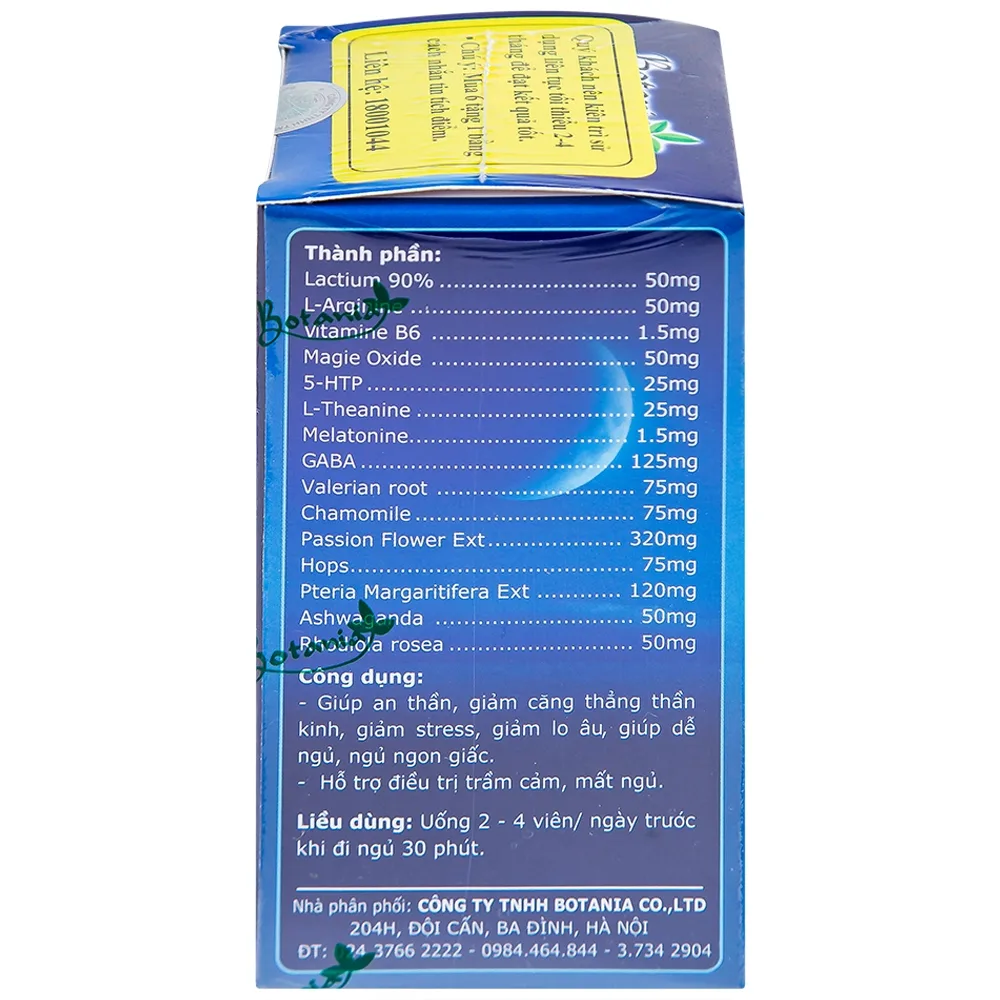 Hình ảnh Viên uống Bonisleep Botania giúp an thần, giảm căng thẳng thần kinh (30 viên)
