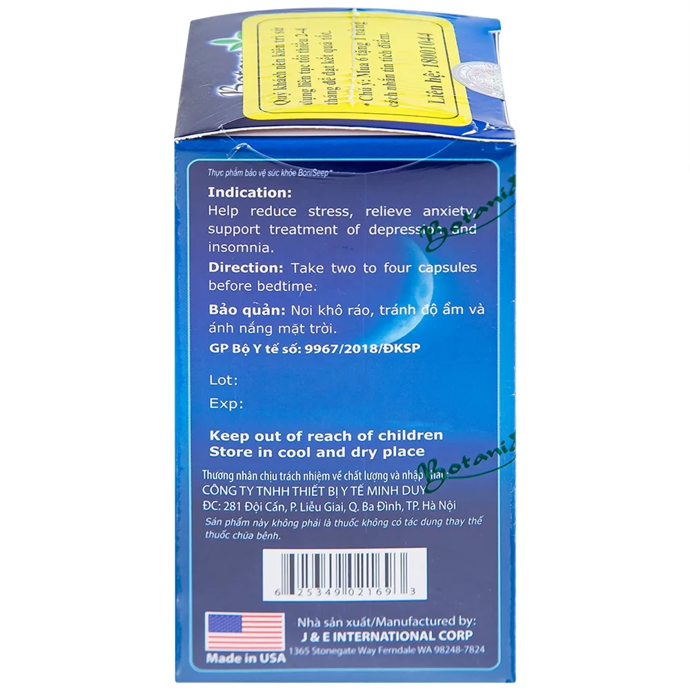 Hình ảnh Viên uống Bonisleep Botania giúp an thần, giảm căng thẳng thần kinh (30 viên)