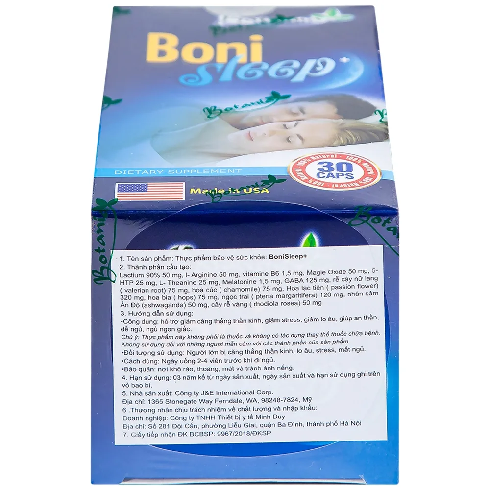 Hình ảnh Viên uống Bonisleep Botania giúp an thần, giảm căng thẳng thần kinh (30 viên)
