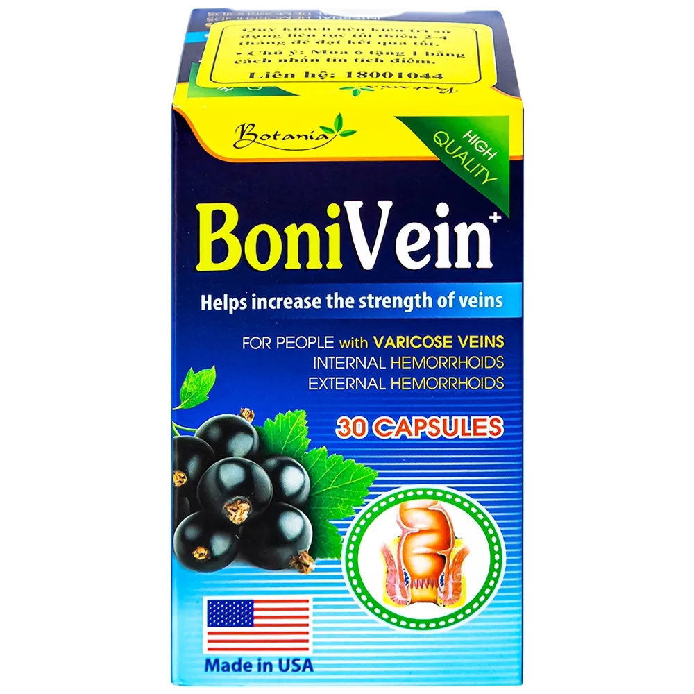Hình ảnh Viên uống BoniVein Botania hỗ trợ tăng sức bền của tĩnh mạch (30 viên)