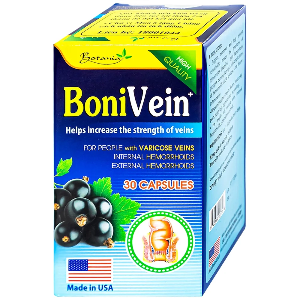 Hình ảnh Viên uống BoniVein Botania hỗ trợ tăng sức bền của tĩnh mạch (30 viên)