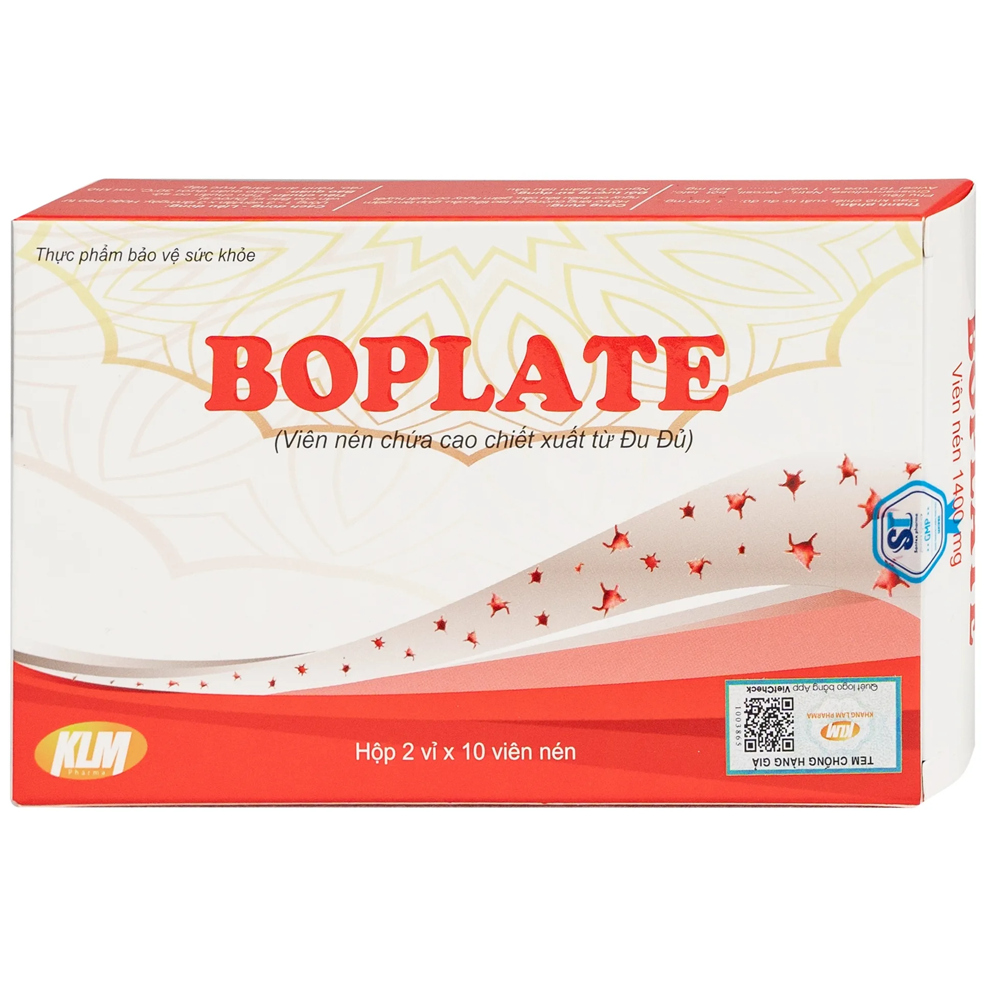 Hình ảnh Viên uống Boplate Santex hỗ trợ tăng cường tái tạo tiểu cầu, giảm nguy cơ thiếu tiểu cầu (2 vỉ x 10 viên)
